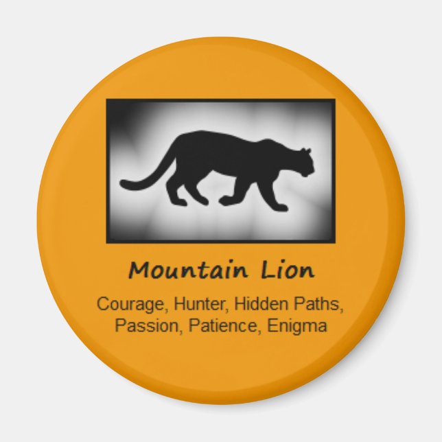 Aimant Lion de montagne Totem Cougar Esprit animal Signif (Devant)