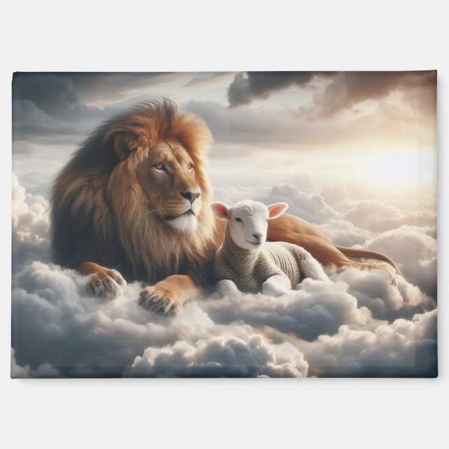 Aimant Lion et agneau (Recto)