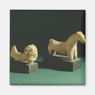 Aimant Lion et cheval en terre cuite, Mohenjodaro 2300-17