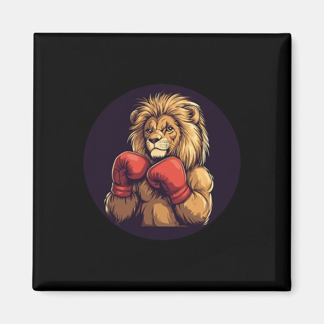 Aimant Lion Fort Avec Costume Mitts En Boxe Pour Garçons  (Devant)