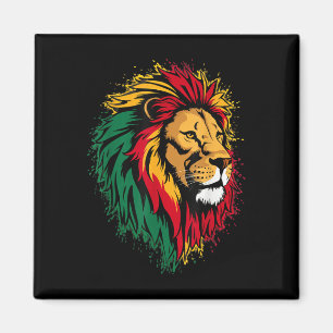 Aimant Lion Jamaïcain Rasta Drapeau Lion De Judah Re