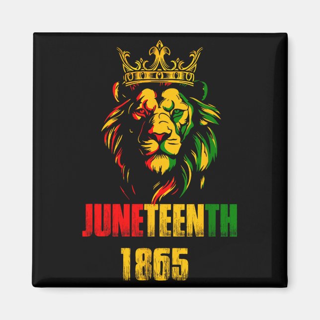 Aimant Lion Juneteenth cool 1865 liberté africaine juin (Devant)
