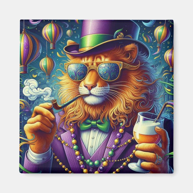 Aimant Lion/Louisiana Mardi Gras (Devant)