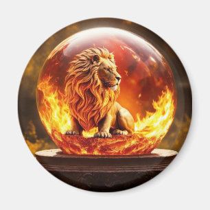 Aimant Lion majestueux : Le rugissement de la nature