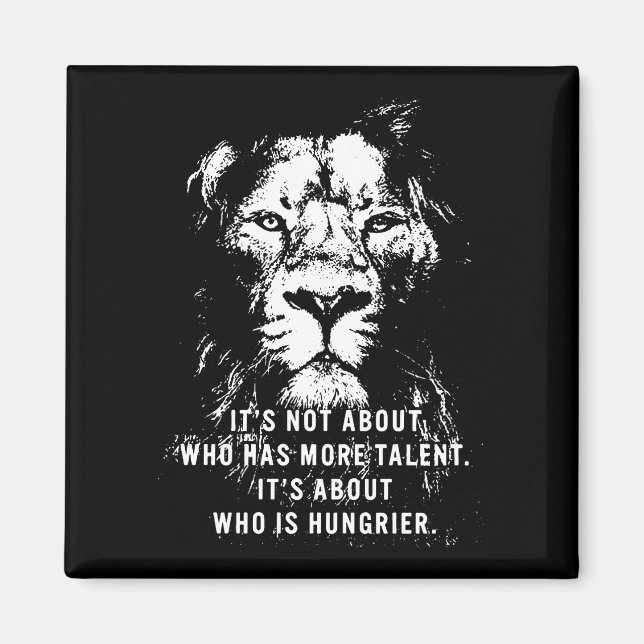 Aimant Lion - Mots Motivationnels - Inspiration (Devant)