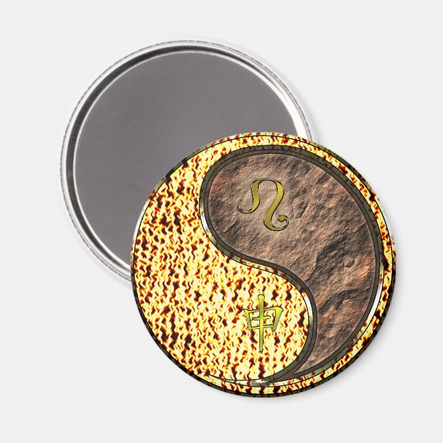 Aimant Lion & Singe Terre (Recto/Verso)