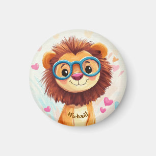 Aimant Lion Valentine's Day Heart Badge Kids School