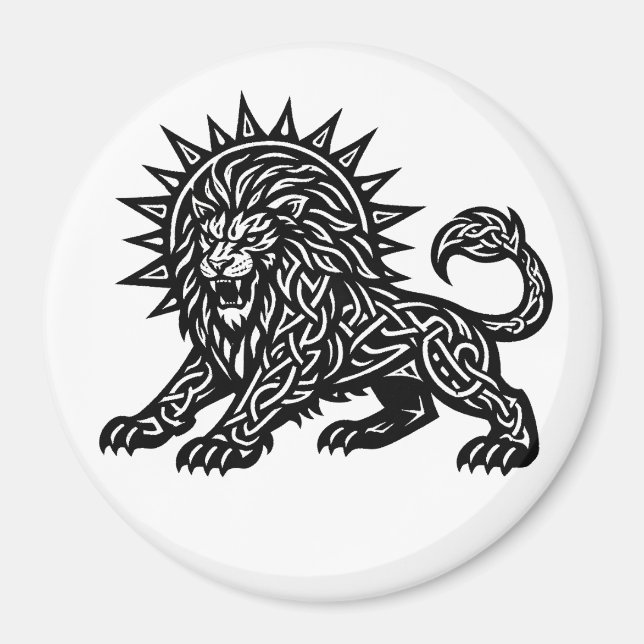 Aimant Lion Zodiaque Soleil‑Crinière Lion | BurnsInHell (Devant)