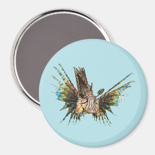 Aimant Lionfish - Conception abstraite - Découpe d'une ph