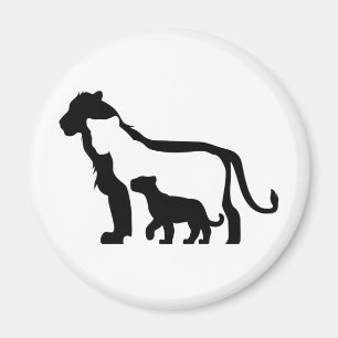 Aimant Lions noirs et blancs