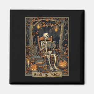 Aimant Lire En Paix Squelette Halloween Lire Livres Inter