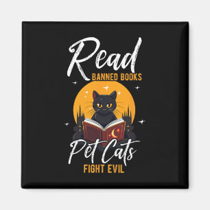Aimant Lire Livres Interdits Pet Cats Combattre Le Mal Lu