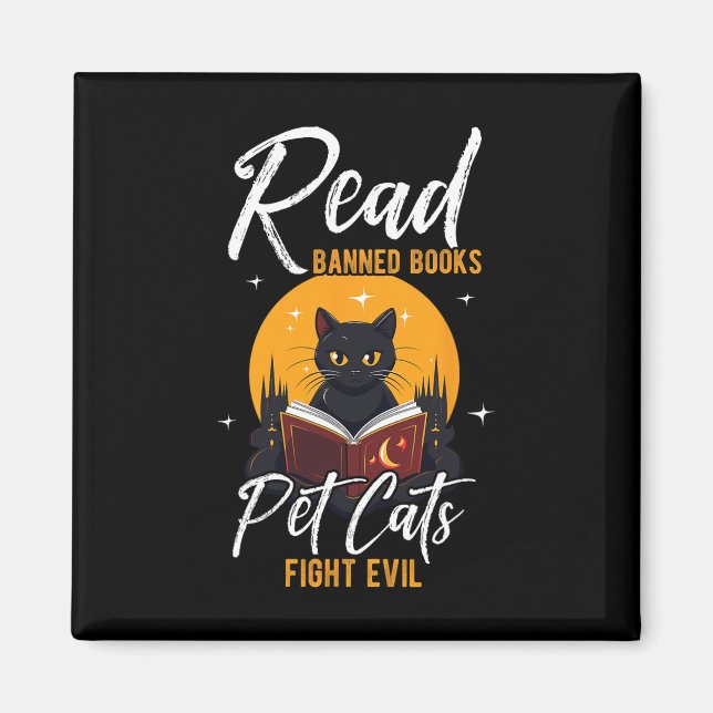 Aimant Lire Livres Interdits Pet Cats Combattre Le Mal Lu (Devant)