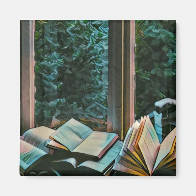 Aimant Lire un cadeau d'illustration (Devant)