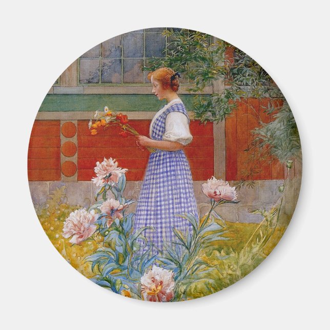 Aimant Lisbeth avec des pivoies (Devant)