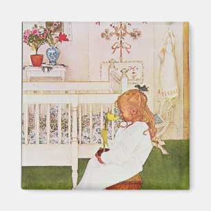 Aimant Lisbeth avec une tulipe jaune