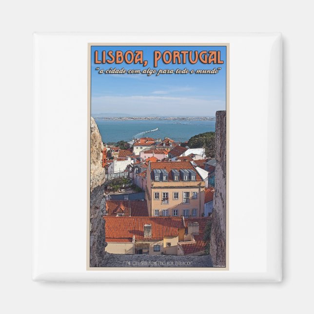 Aimant Lisbonne - Bateau sur le Tejo (Devant)