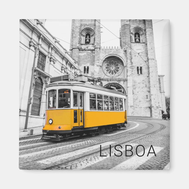 Aimant Lisbonne Retro Tramway Portugal Vintage Streetcar (Devant)