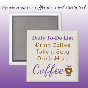 Aimant Liste de choses à faire pour les amateurs de café