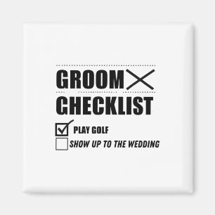 Aimant Liste de contrôle de la chambre Golf Mariage - Fun