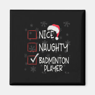 Aimant Liste de joueurs de badminton Nice Naughty Noël Pè