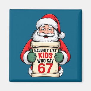 Aimant Liste de naughty de Noël drôle de Santa Enfants qu