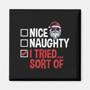Aimant Liste de naughty ou nice du Père Noël de Noël j'ai