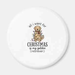 Aimant Liste de souhaits de retriever doré de Noël Design