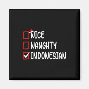 Aimant Liste de vérification de Noël Nice Naughty Indones