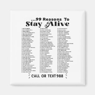 Aimant Liste Des 99 Raisons De Rester En Vie - Santé Ment