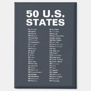 Aimant Liste des abréviations des 50 États américains Gri