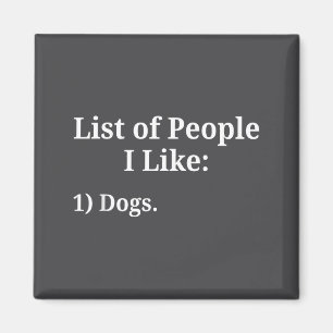 Aimant Liste des personnes que j'aime Chien Amateur d'ani