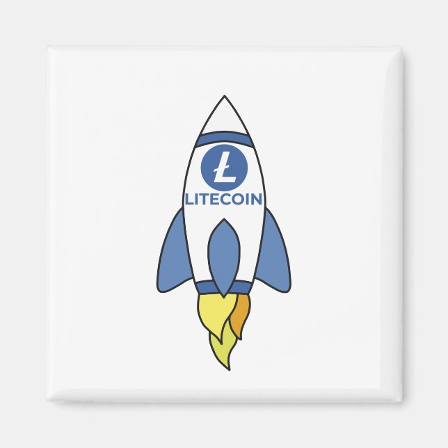 Aimant Litecoin À La Fusée Lune (Devant)