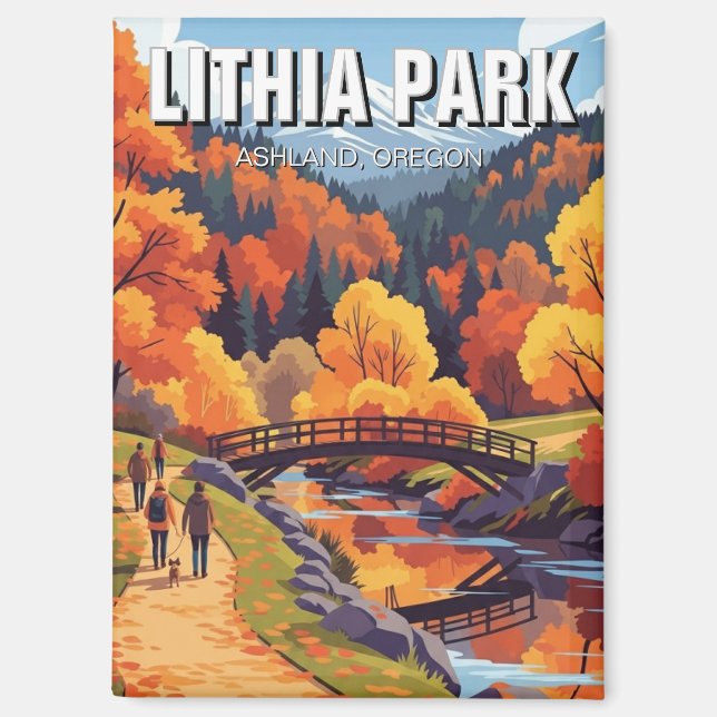 Aimant Lithia Park Ashland Oregon Carte Postale de Voyage (Recto)