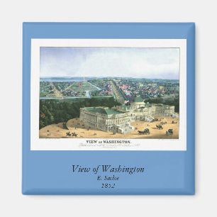 Aimant Lithographie de couleur 1852 - vue de Washington