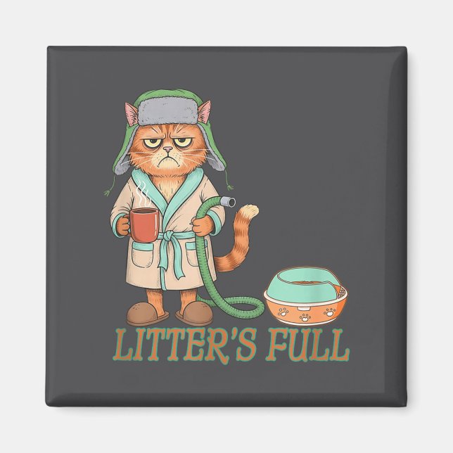 Aimant Litters Full Funny Cat Lovers Christmas Funny Gift (Devant)