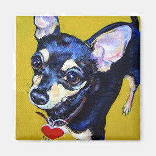 Aimant Little Bitty Chihuahua - Noir et Tan Chihuahua