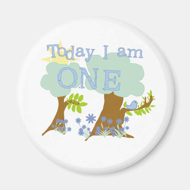 Aimant Little Bluebird 1er Anniversaire Tshirts et cadeau (Devant)