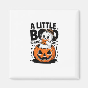 Aimant Little Boo est presque due Cute Halloween Grossess