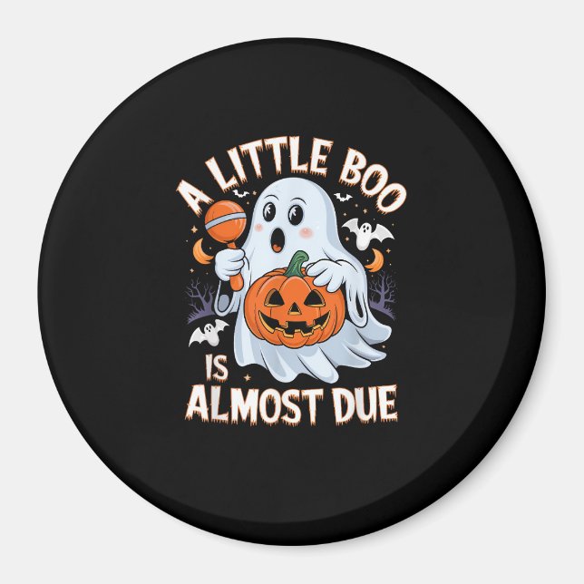 Aimant Little Boo est presque due Cute Halloween Grossess (Devant)