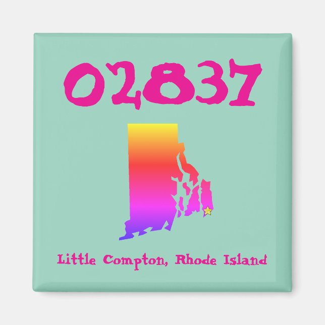 Aimant Little Compton, code postal RI - 02837 Fierté Arc- (Devant)