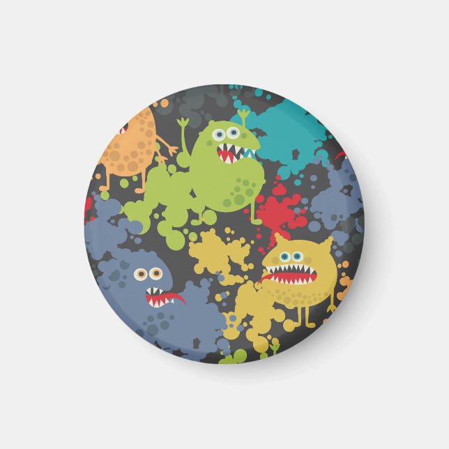 Aimant Little cute funny monsters (Devant)
