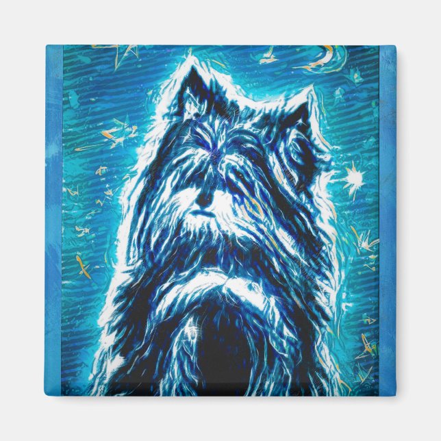 Aimant Little Doggy en bleu (Devant)