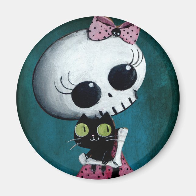 Aimant Little Miss Death - Halloween Beauté (Devant)