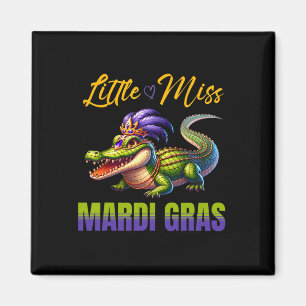 Aimant Little Miss Mardi Gras Alligator Mardigator mignon