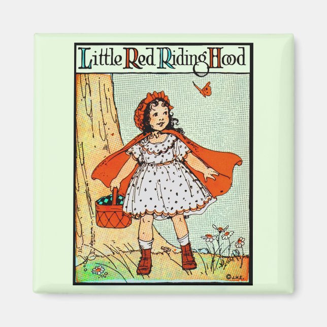 Aimant Little Red Riding Hood Vintage Cute (Devant)