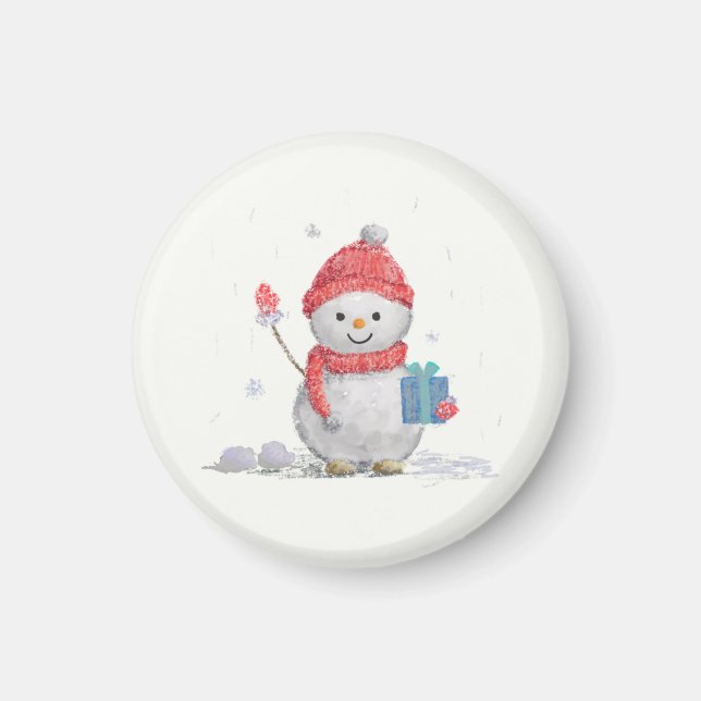 Aimant little snowman throw pillow (Devant)