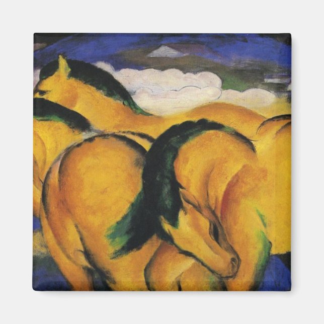 Aimant Little Yellow Horses 1912 par Franz Marc (Devant)
