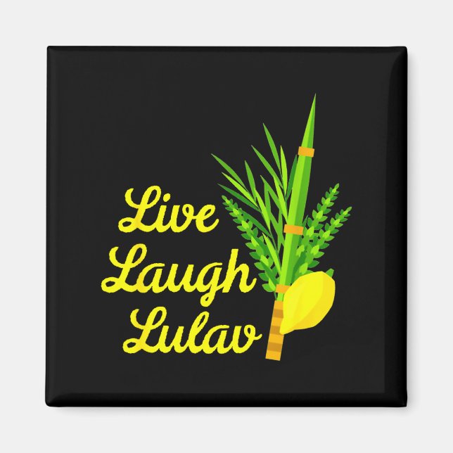 Aimant Live Laugh Lulav Etrog Happy Sukkot Jewish Sukkah  (Devant)