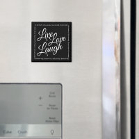 Live Love Laugh Élégant noir blanc Script